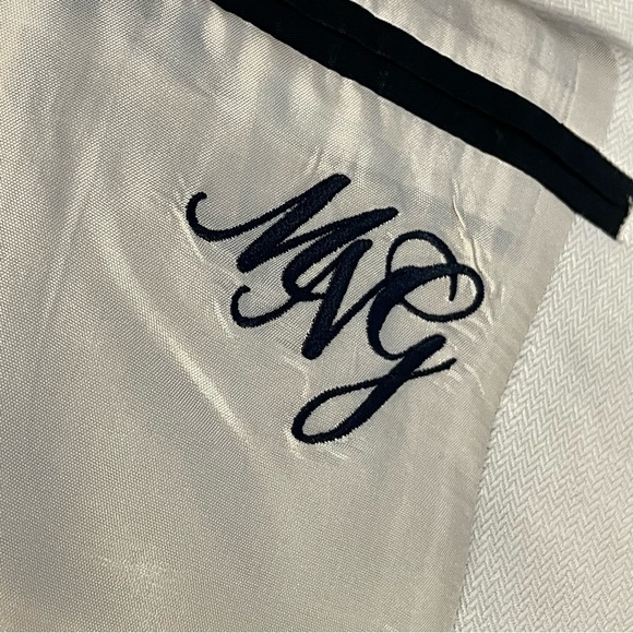 EUC Mango MNG Tan W/ Black Trim Linen Blend One Button Blazer Jacket Sz 6 - Picture 9 of 10